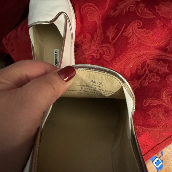 Karl Lagerfeld Cler Women’s Leather Cap Toe On loafers Size 9 - Picture 6 of 9